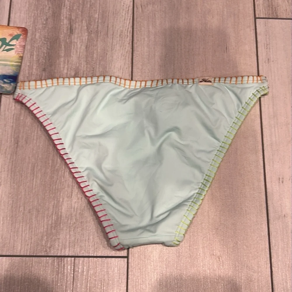 Hobie blue embroidery stitch swim bikini bottom size XS